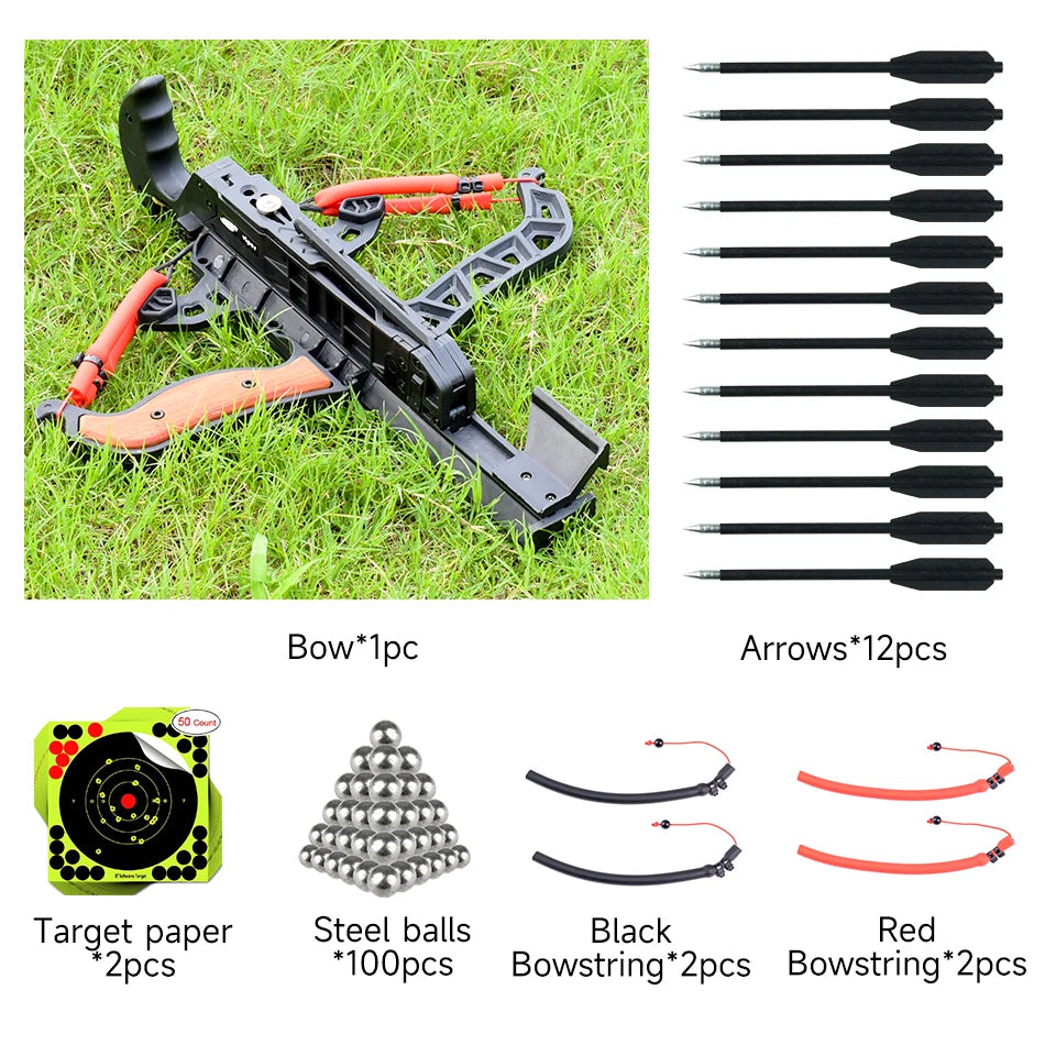 7-shot Archery & Steel Ball Dual-Purpose Elastic Shooting Compound Bow