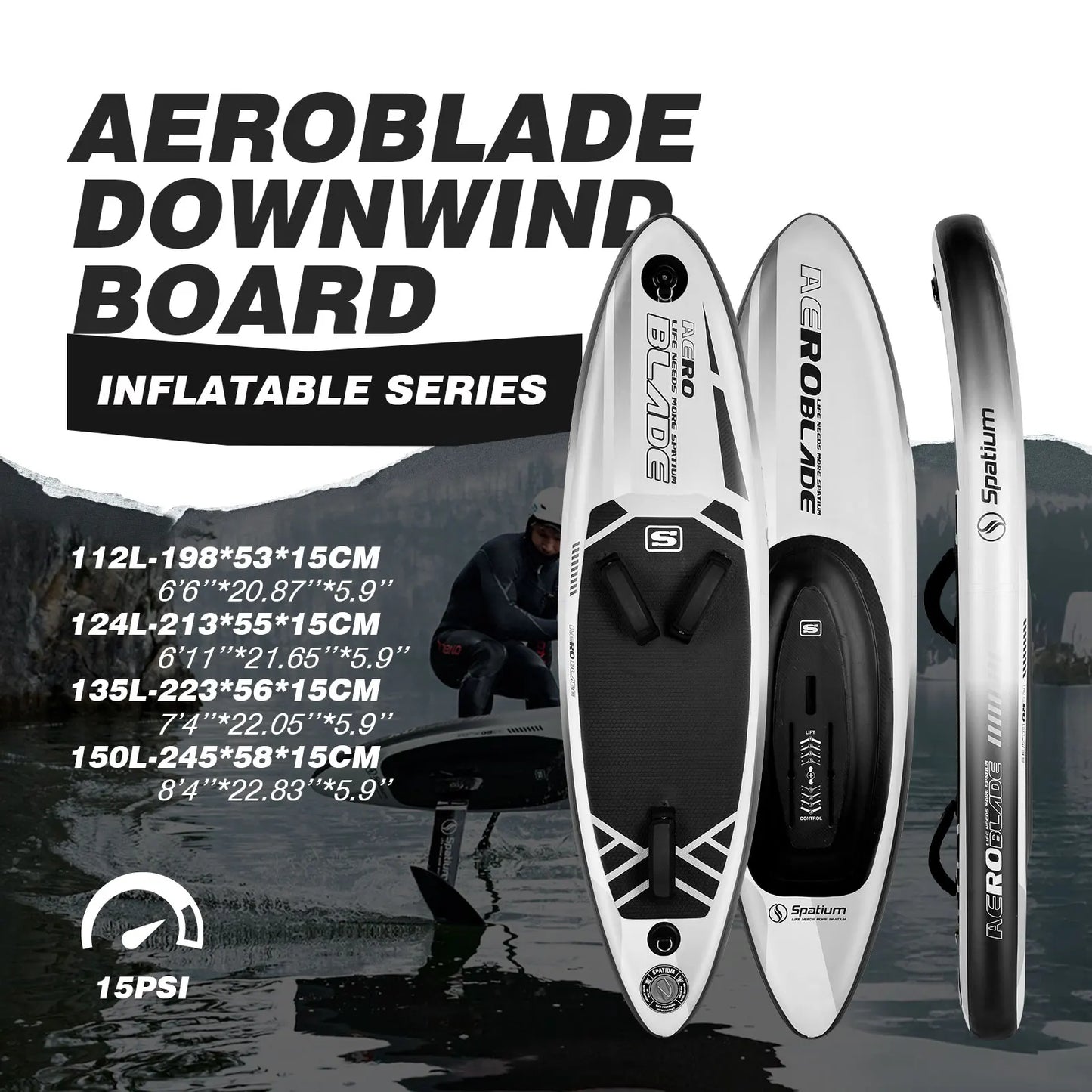 Unpowered Inflatable Downwind Versatile Surfing Board