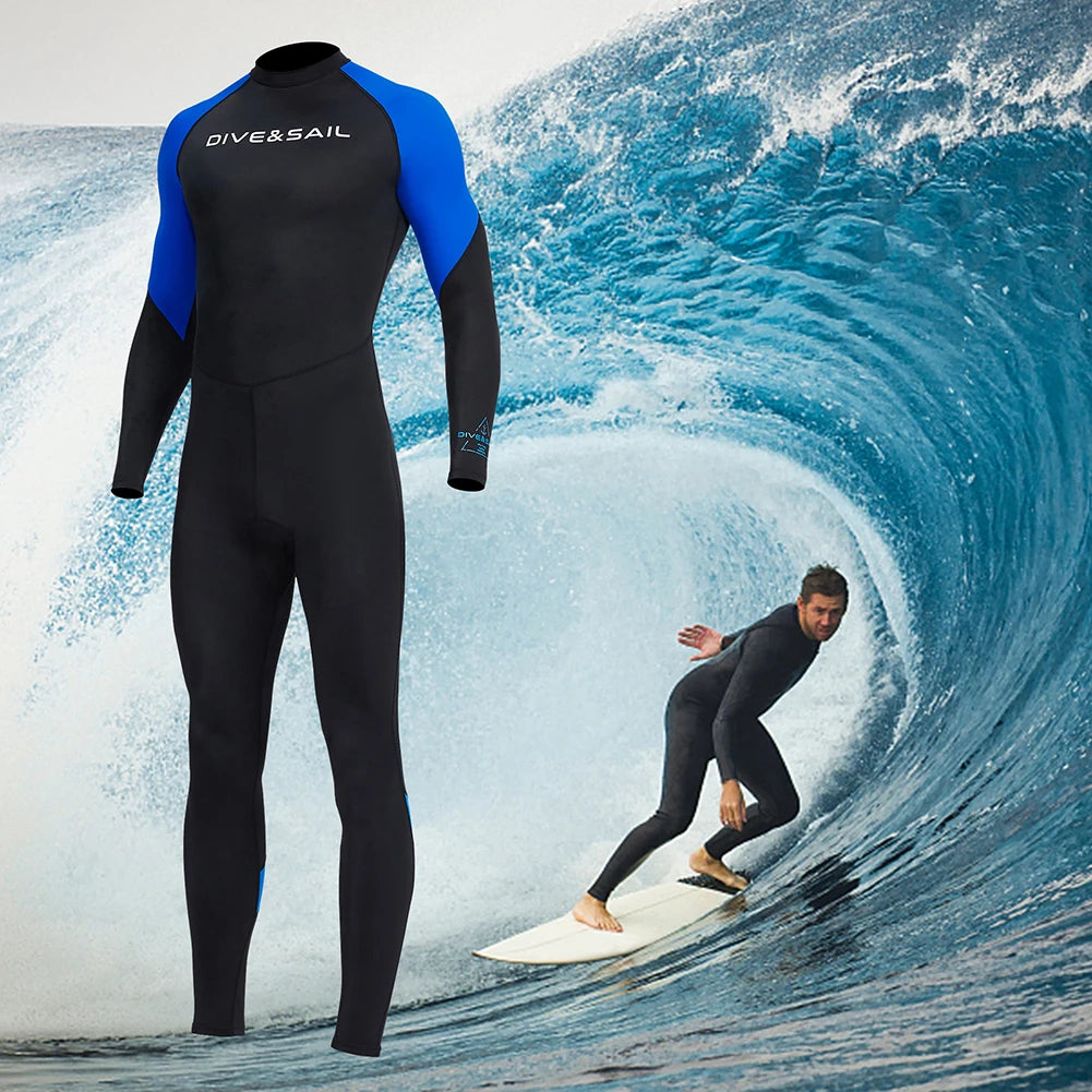 Men Diving Skin Clothes Cold Proof Sunscreen Snorkeling Surfing Swimsuit with Zipper Elastic Anti-scratch Water Sports Equipment