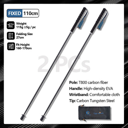 Lightweight Carbon Fiber Collapsible Telescopic Trekking Poles