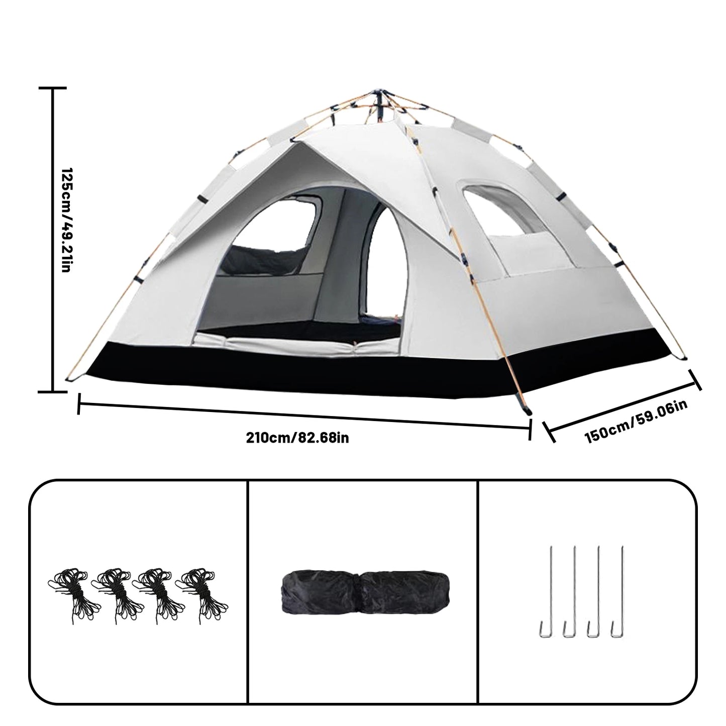 All-Weather & Portable Silver Compact Auto-Tent