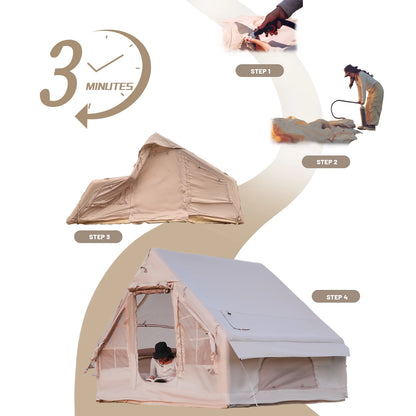 4-8 Person Inflatable Quick-Setup Camping Tent