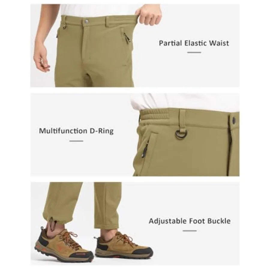 Men's Fleece Waterproof Lined Hiking  Pants