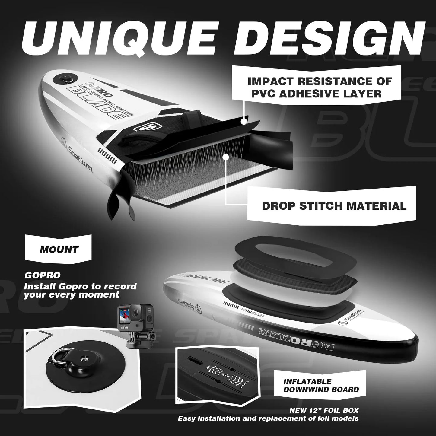 Unpowered Inflatable Downwind Versatile Surfing Board