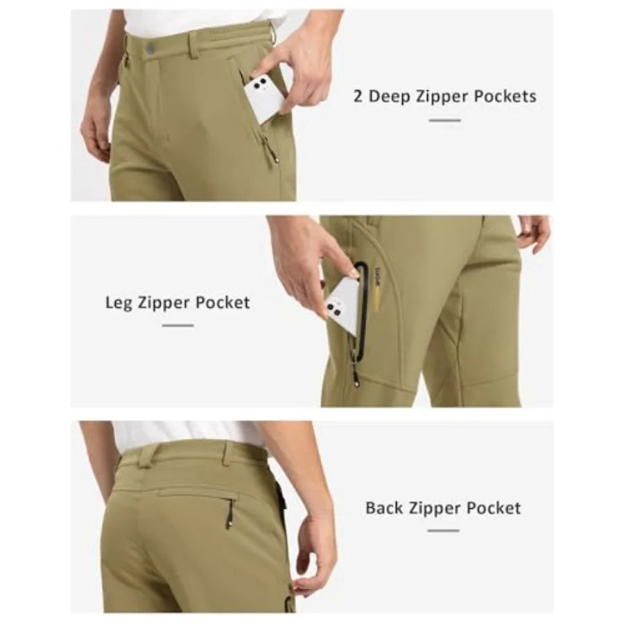 Men's Fleece Waterproof Lined Hiking  Pants