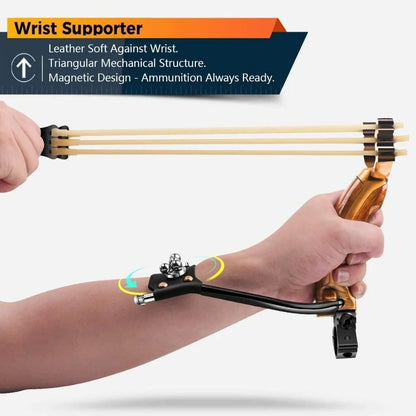 Professional Competitive High Velocity Slingshot with Folding Wrist Support