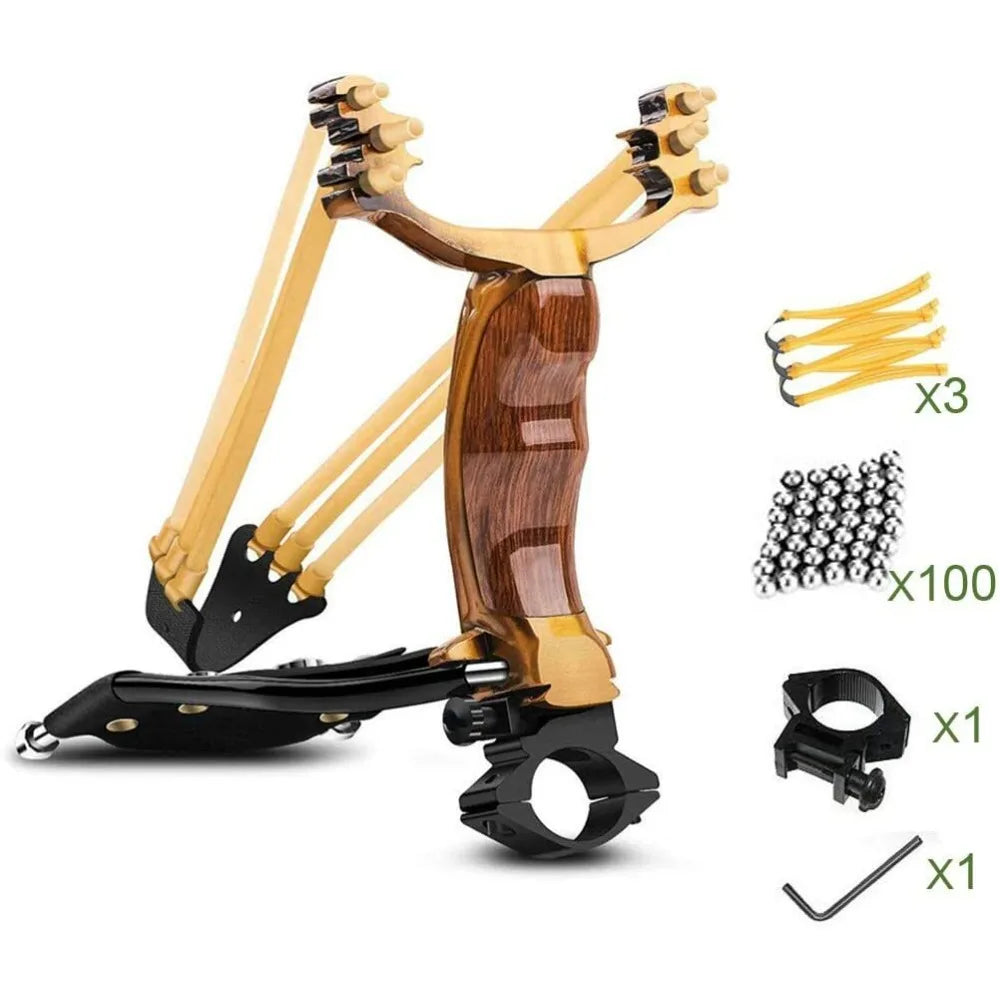 Professional Competitive High Velocity Slingshot with Folding Wrist Support