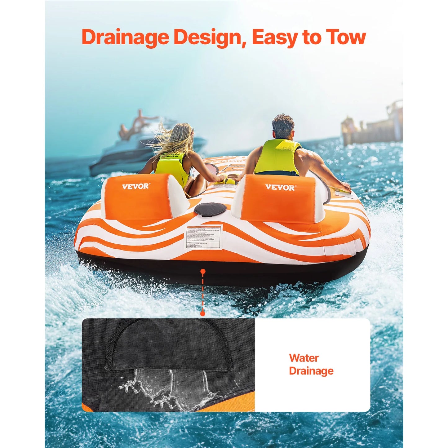 2 Person Inflatable Towable Tubes for Boating