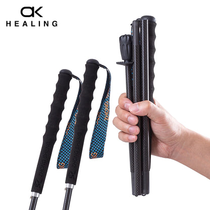 Lightweight Carbon Fiber Collapsible Telescopic Trekking Poles