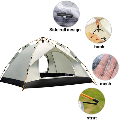 All-Weather & Portable Silver Compact Auto-Tent