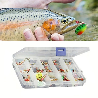 30pcs Metal Spoon Spinner Fishing Lure with Treble Hook