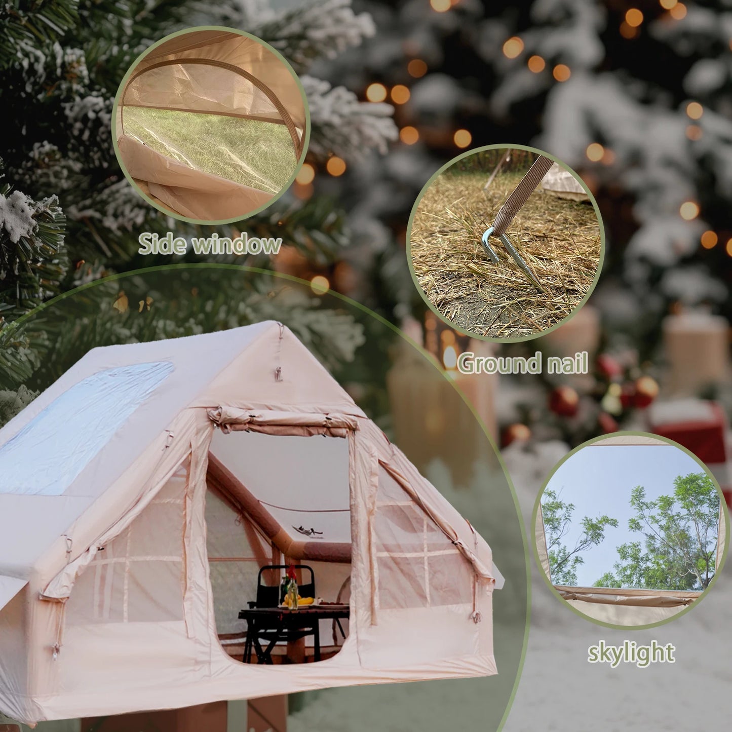 4-8 Person Inflatable Quick-Setup Camping Tent