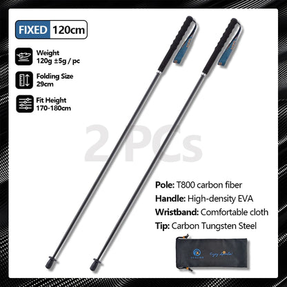 Lightweight Carbon Fiber Collapsible Telescopic Trekking Poles