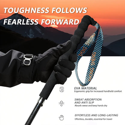 Lightweight Carbon Fiber Collapsible Telescopic Trekking Poles