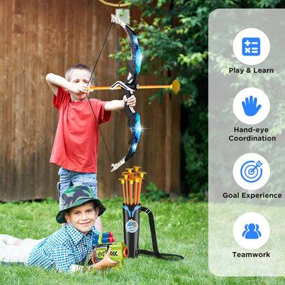 2X Bow Arrow + Guns Night-Light Toy Set